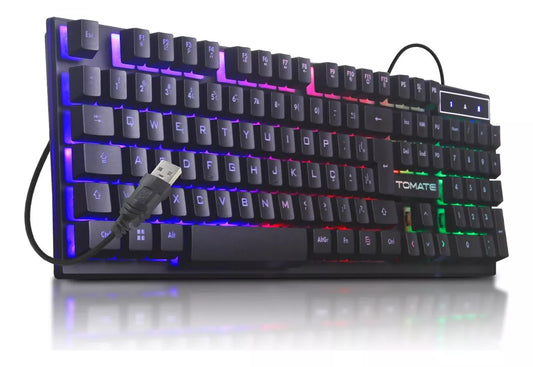 Teclado Usb Gamer Semi Mecânico Led Rgb Computador MTGE 107