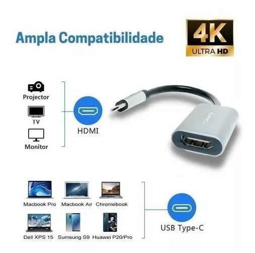 ADAPTADOR TYPE C PARA HDMI 4K TOMATE MTV618