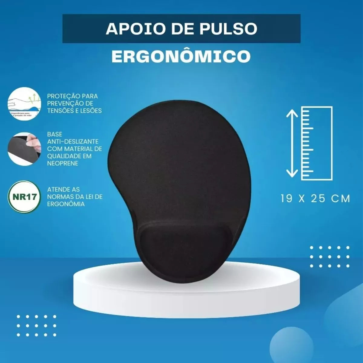 Kit Apoio De Teclado + Mouse Pad Ergonômico