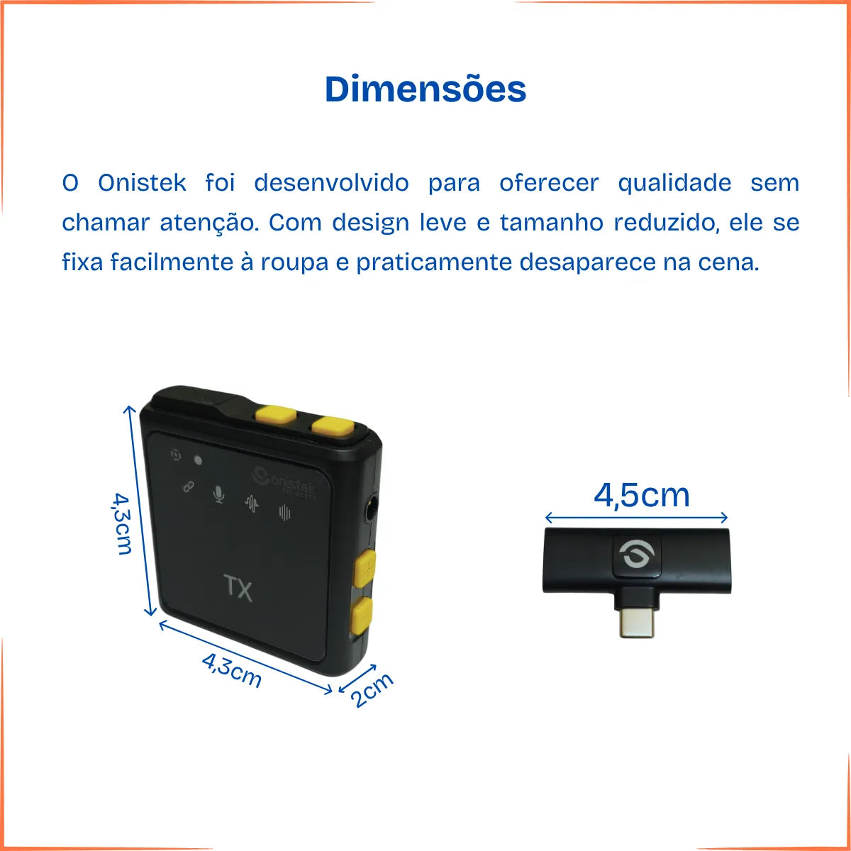 Kit 2 Microfone Lapela Duplo Onistek Mc819 Tipo C 25m