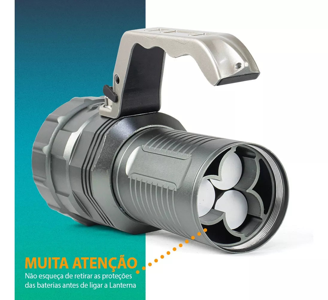 Lanterna Holofote Led De Mão Super Potente C/ Foco Ajustável
