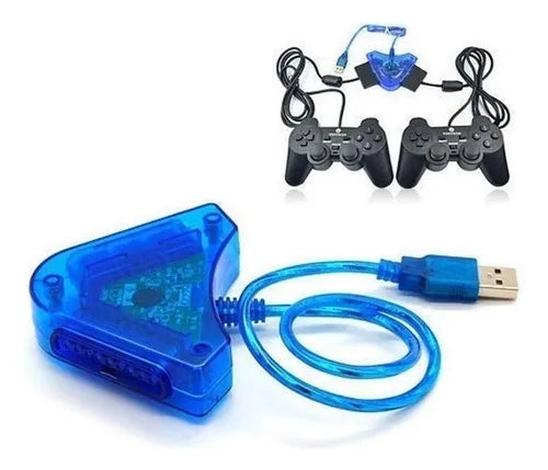 Adaptador Duplo Usb Para Controles Ps2 E Ps1 Ligue No Pc