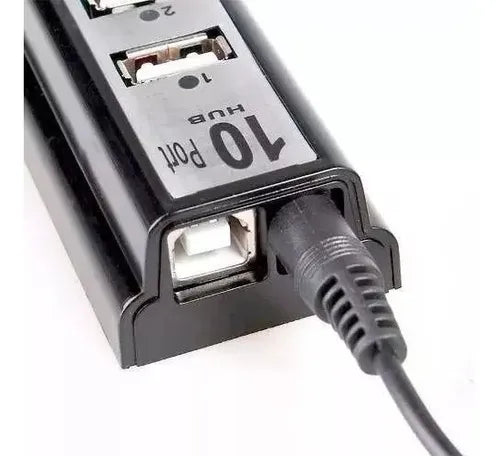 Hub Usb 10 Portas 2.0 Hb-t69 Adaptador Pc Notebook E Tomada