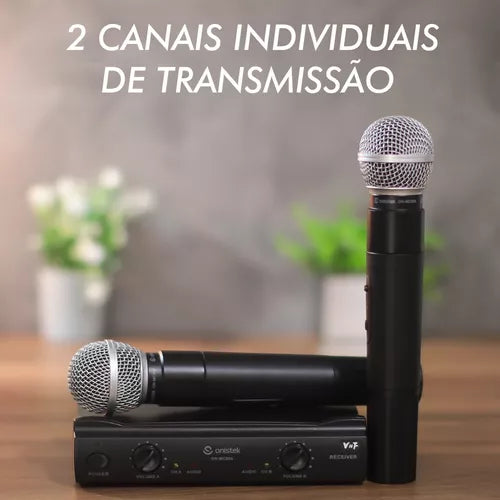 Microfone Onistek Profissional Sem Fio Mc806 Vhf