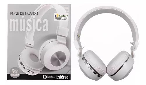 Fone de ouvido sem fio bluetooth Kapbom Ka960 Branco
