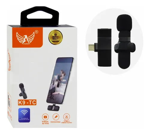 Microfone De Lapela Sem Fio Tipo C - K9-tc Altomex