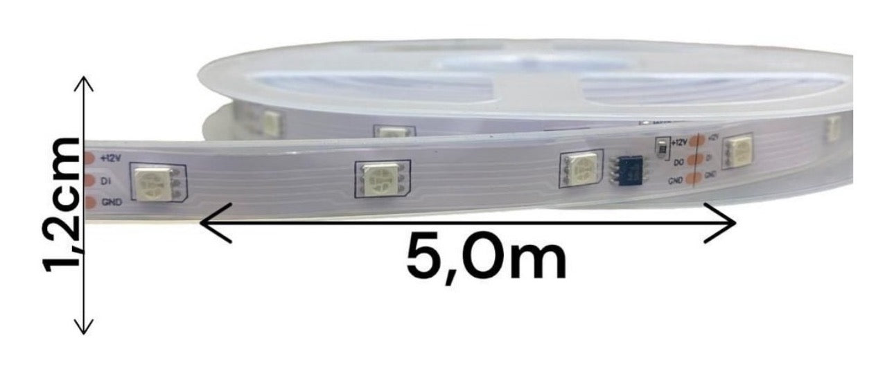 Fita Led 5m Digital 6803 Rgb 328 Efeitos Ip67 Ip67 30lpm