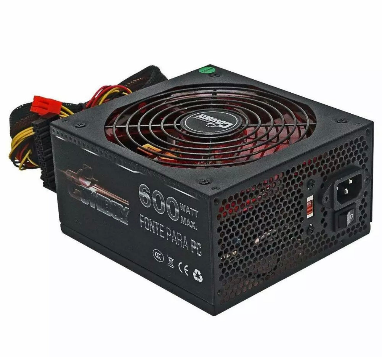 FONTE ATX GAMER 600W REAL COWBOY KNUP KP535