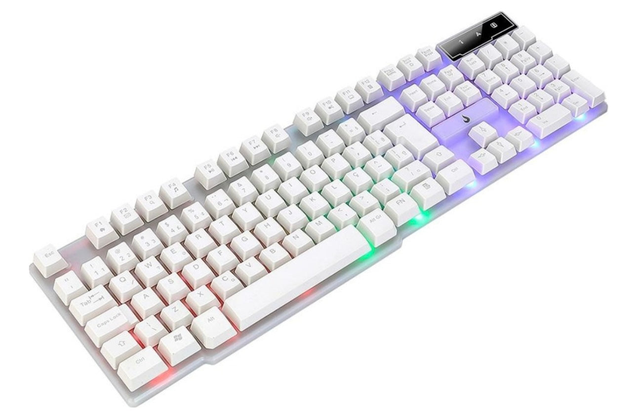 Teclado Gamer Semi Mecânico Rise Mode G1 Full, USB, Branco - RM-TG-01-FW
