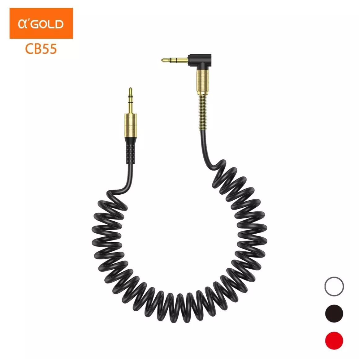 Cabo Auxiliar P2 X P2 Espiral Stereo Mp3 Mp4 Fio de mola