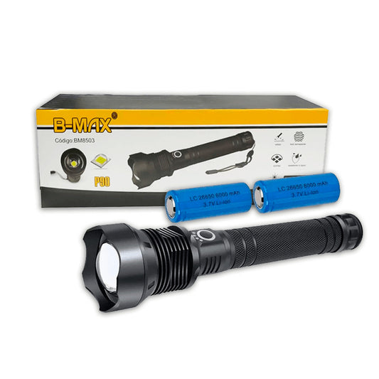 Lanterna Tática Holofote Led 2 baterias recarregável P90