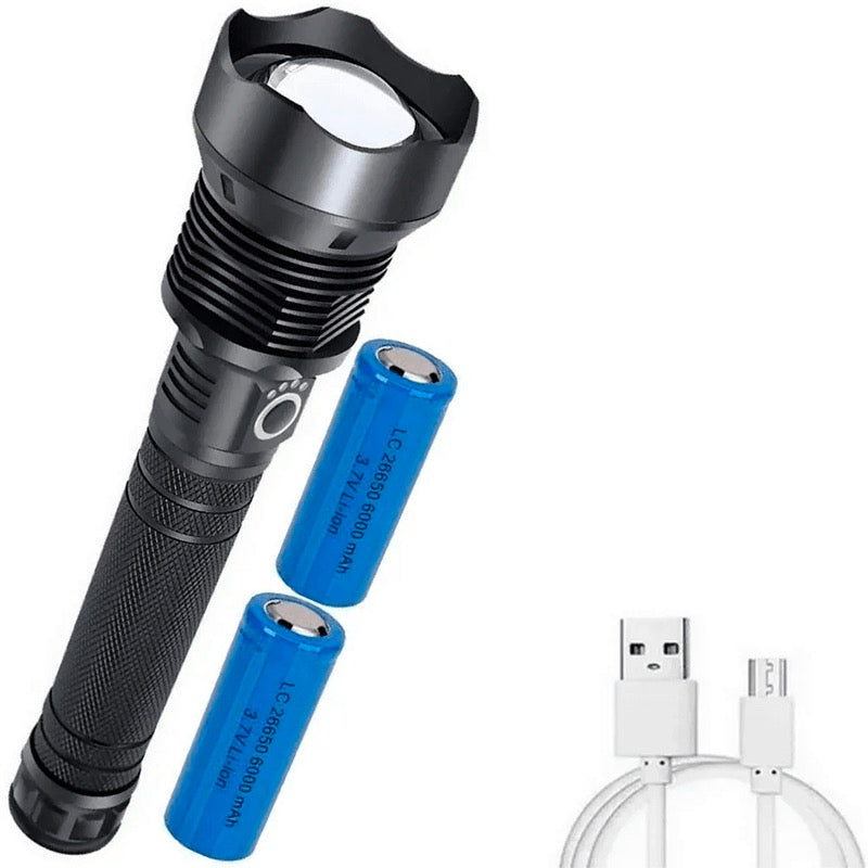 Lanterna Tática Holofote Led 2 baterias recarregável P90