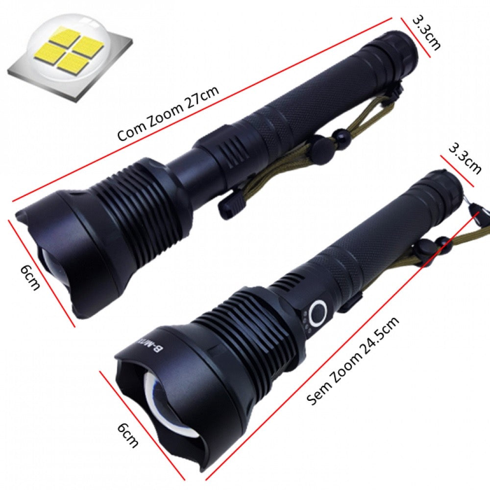 Lanterna Tática Holofote Led 2 baterias recarregável P90