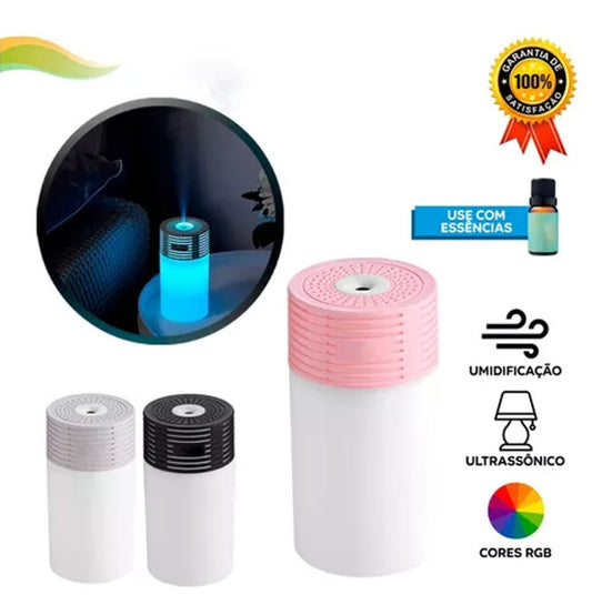 Mini Umidificador de Ar USB 300ml Com 7 Cores de LED BM055 - B-MAX