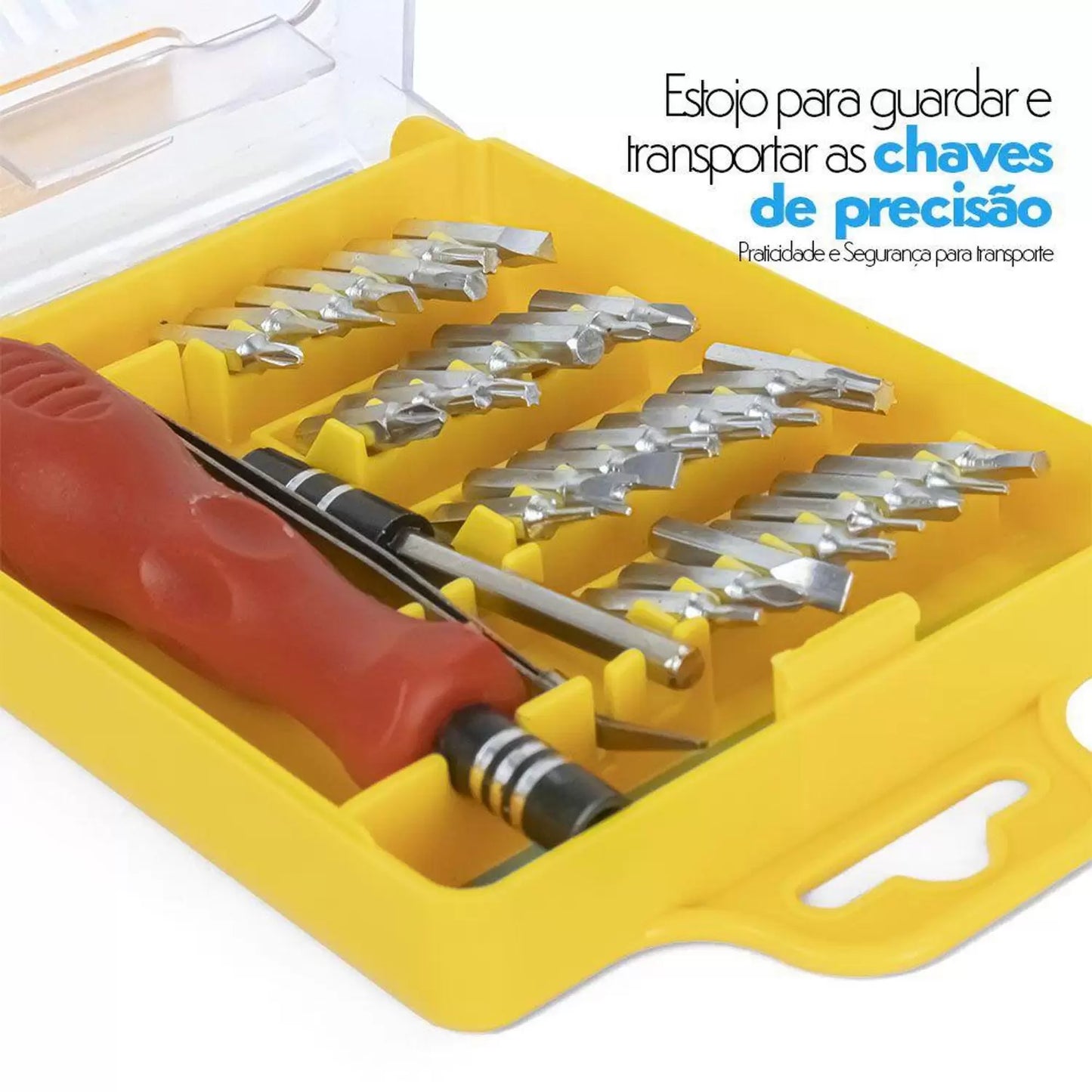 Kit Jogo De Chaves Precisão 32 Em 1 Niqueladas Multiuso Imã