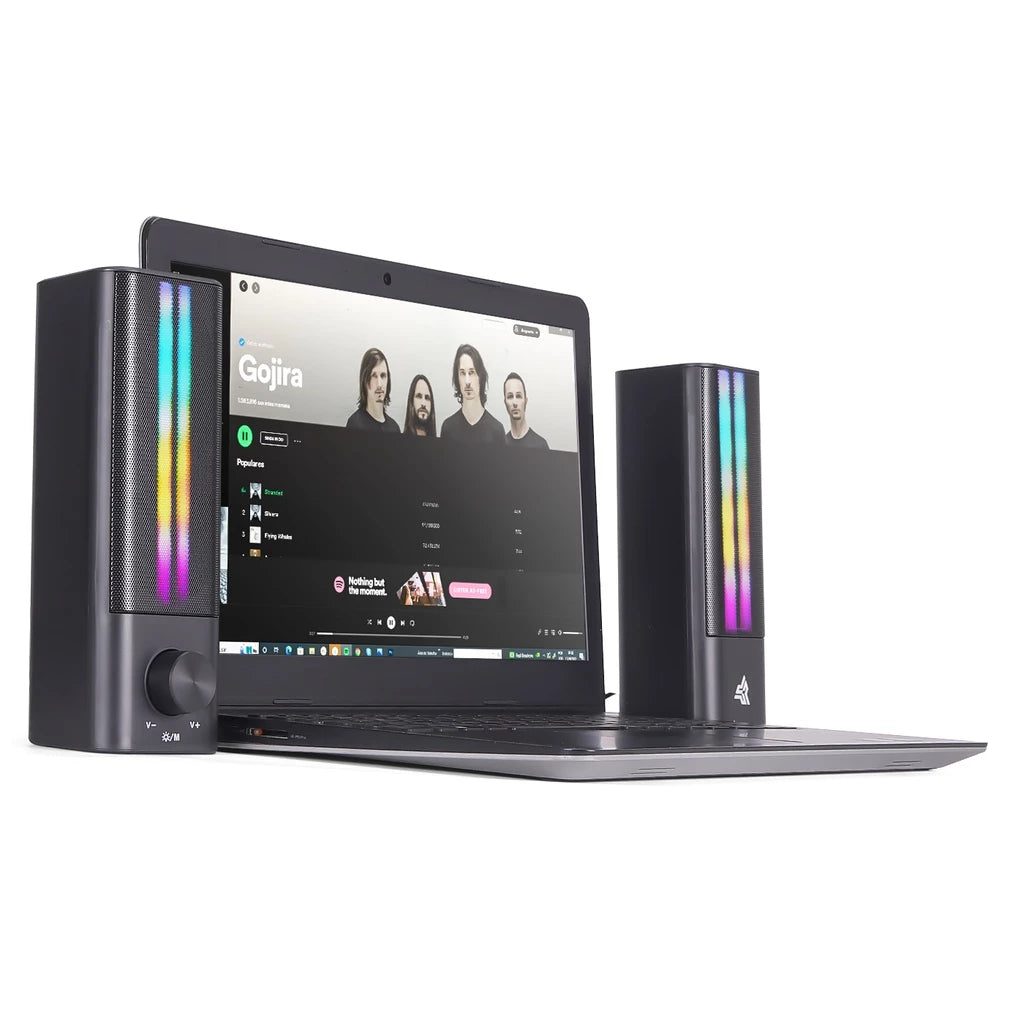 Caixa De Som Gamer Bluetooth Computador Pc Led Rgb 10w Usb RO819