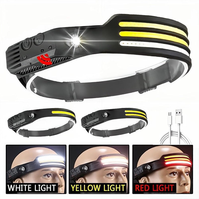 Lanterna de Cabeça Triplo LED C/ Sensor de movimento