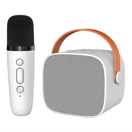 Caixa De Som Bluetooth Com Microfone Karaokê Kapbom Ka 8787 Cor Branco 110v/220v