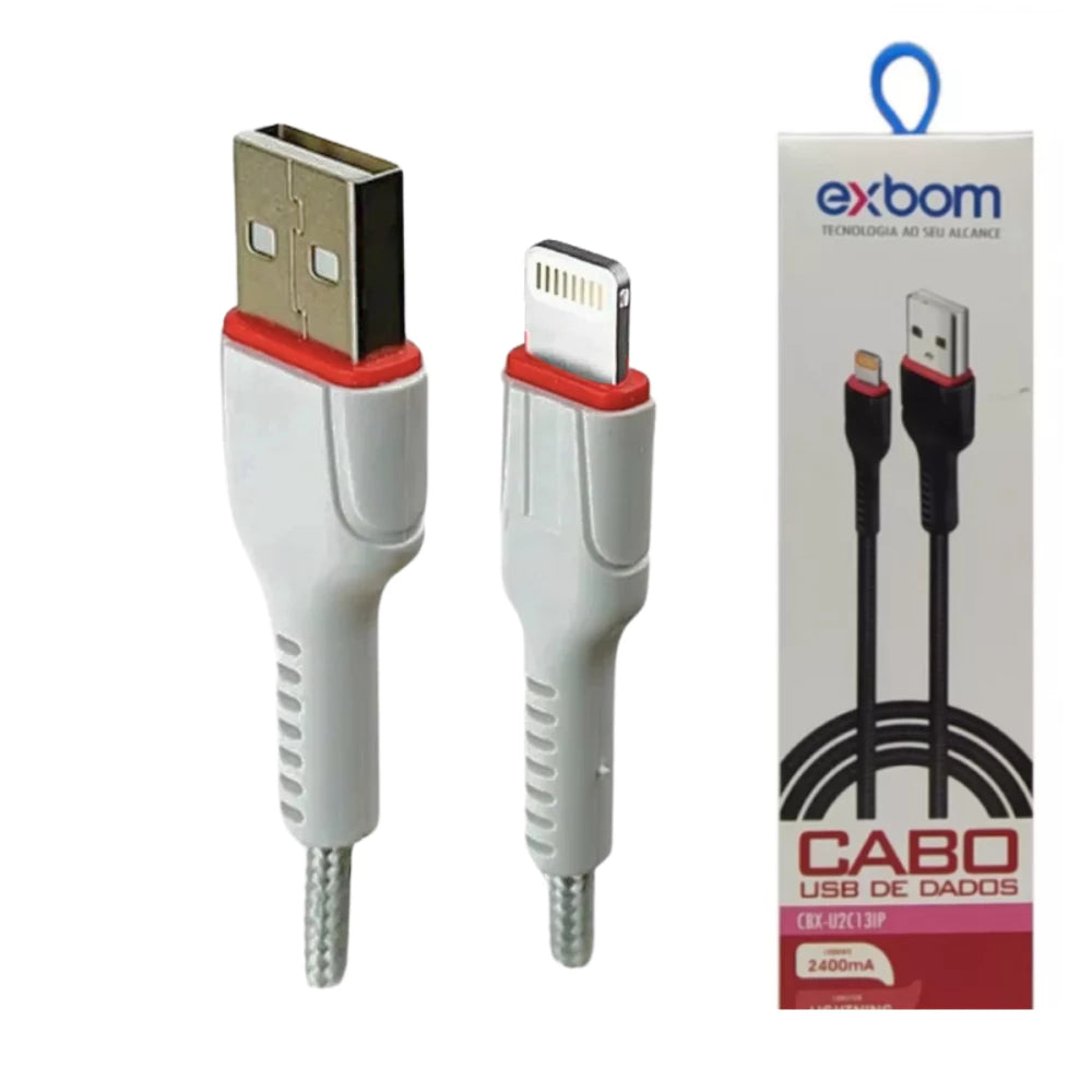 Cabo Usb iPhone 3 METROS 2.4a Turbo - exbom