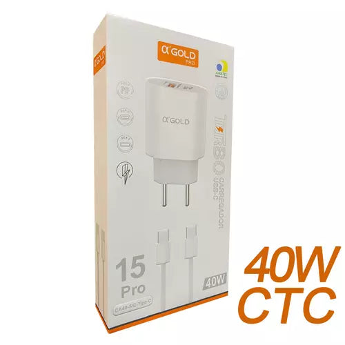 Carregador tipo C TURBO 40W A'Gold ca42-3