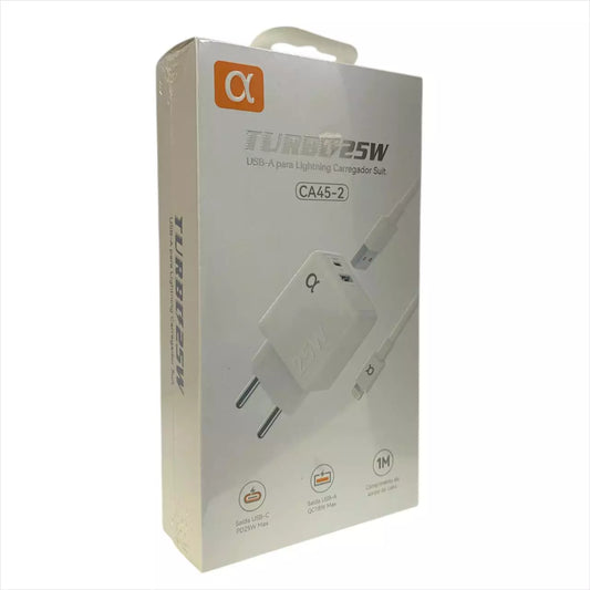 CARREGADOR TURBO 25W P/ IPHONE GOLD CA45-2