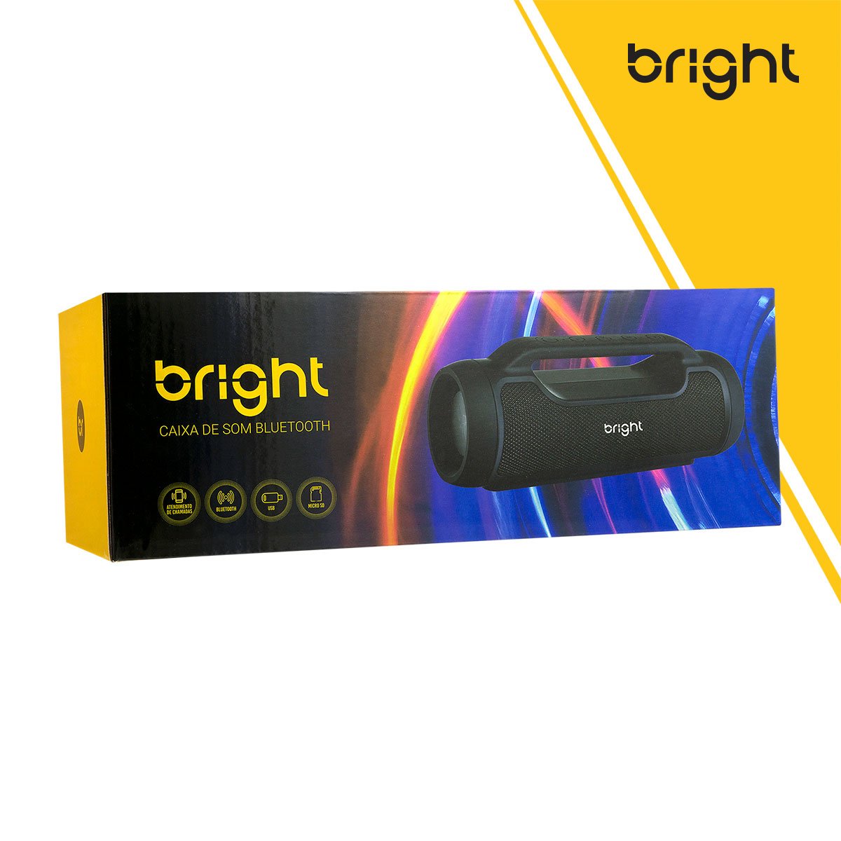 Caixa de Som Bluetooth Bright C03, Pen Drive, Micro SD, 10W, Preto
