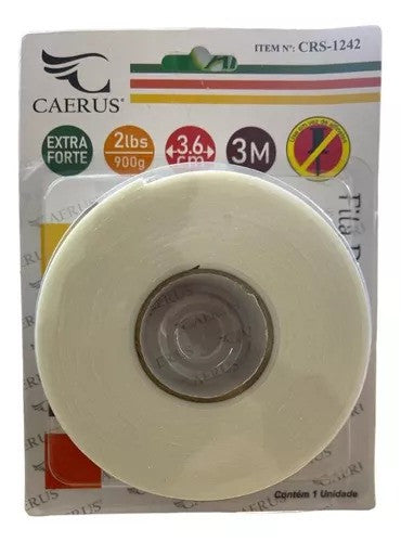 Fita Adesiva Dupla Face Branca 3 Metros Caerus crs-1242