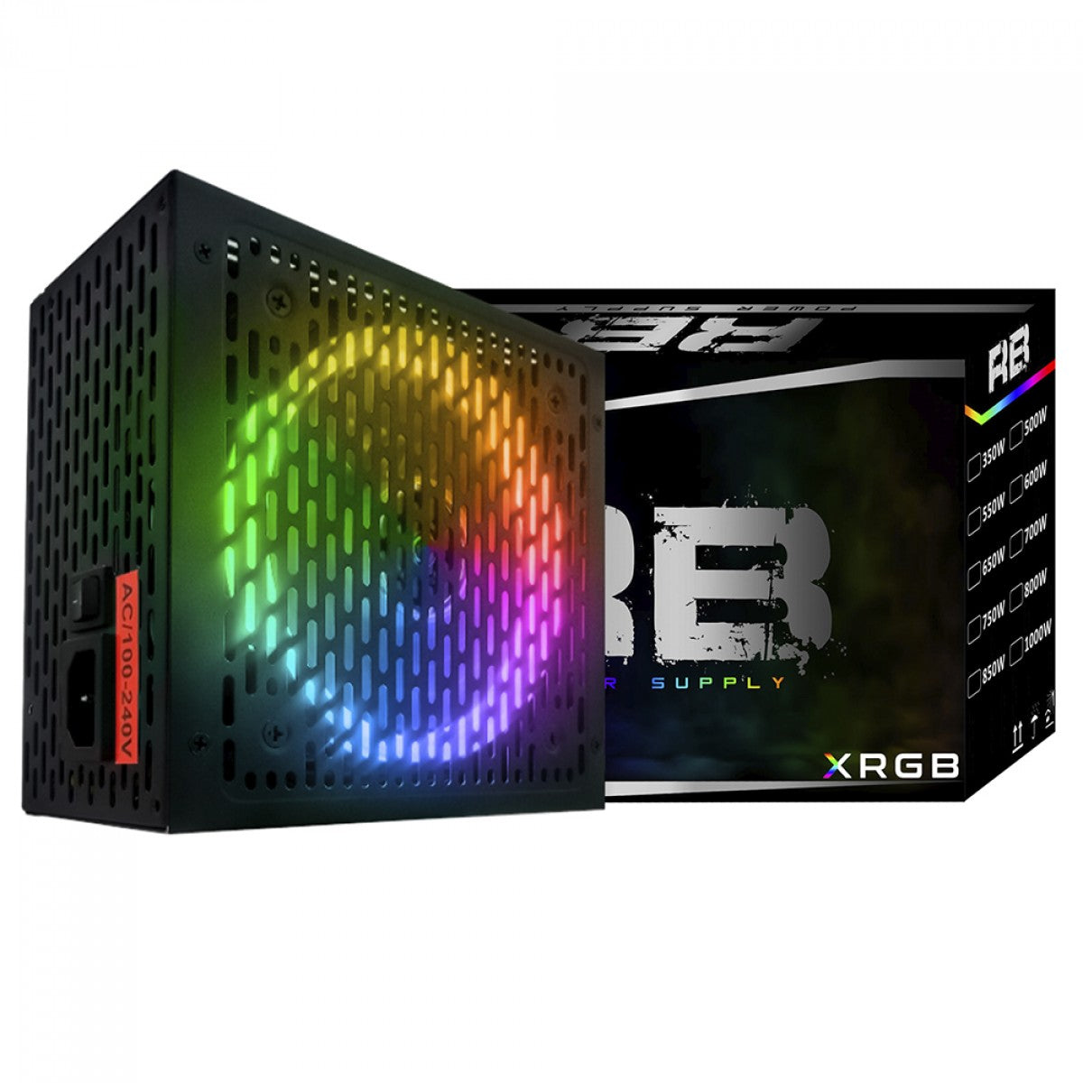 Fonte BRX Rainbow RGB, 850W, 80 Plus Bronze, PFC Ativo, Bivolt Automatica
