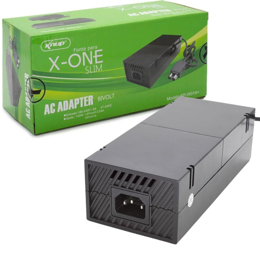 Fonte Carregador Xbox One Bivolt 165w Potência Cabo 1.8M 12V 2 Pinos Knup Kp-w014