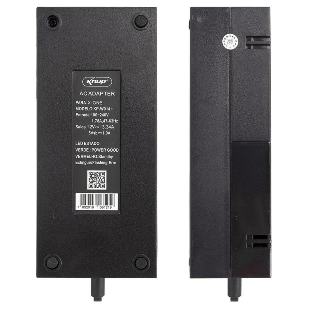 Fonte Carregador Xbox One Bivolt 165w Potência Cabo 1.8M 12V 2 Pinos Knup Kp-w014