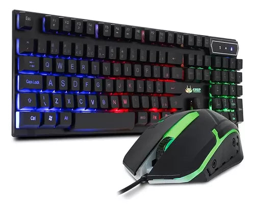 Kit Gamer Teclado Semi Mecanico Gamer Iluminado, Mouse Gamer Com Led USB 3200DPI, 7 Botões MKTG 1713