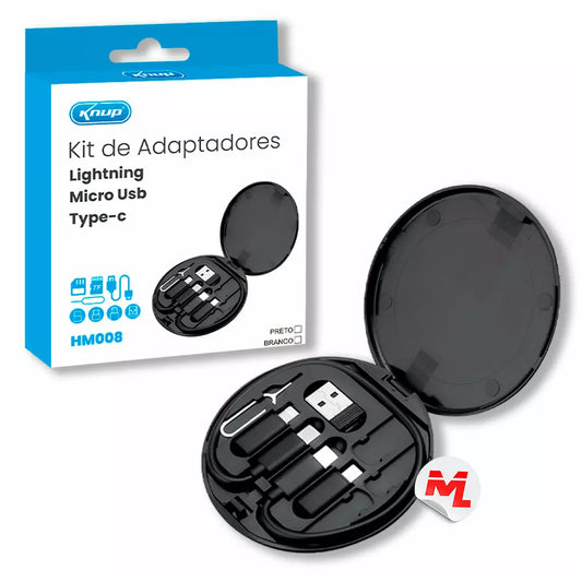 KIT ADAPTADORES IOS, MICRO USB V8 E TYPE C KP HM008