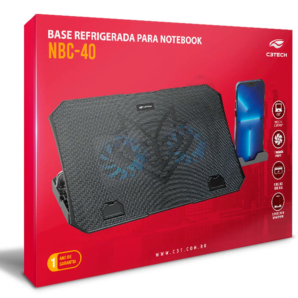 Base Para Notebook 15,6pol Nbc-40bk C3Tech