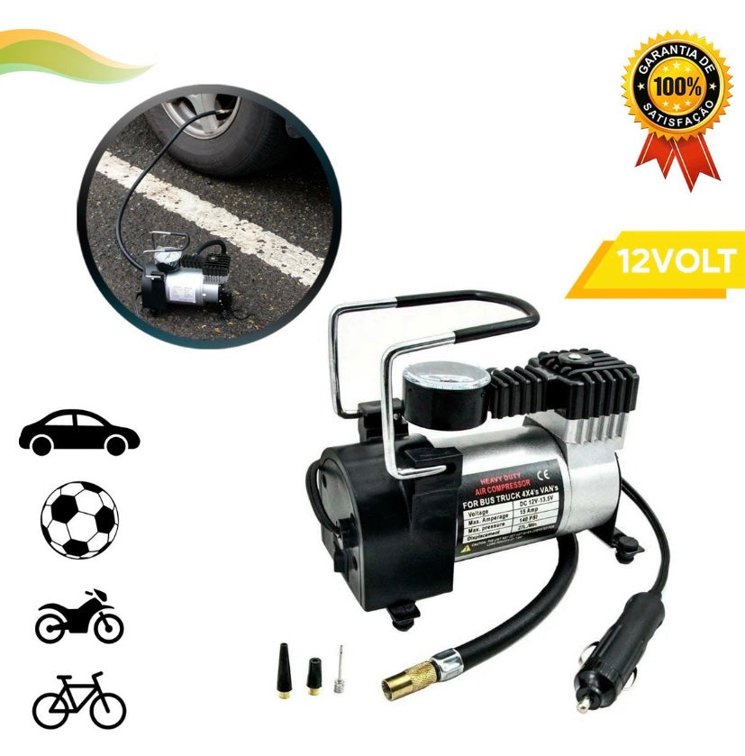 Mini Compressor De Ar Veicular Profissional Portátil 12v 150 PSI