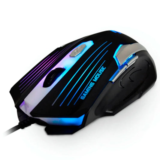 Mouse Gamer C3Tech, Com Fio, LED Multicores, 2400 DPI, 6 Botões, Preto/Prata - MG-11 BSI