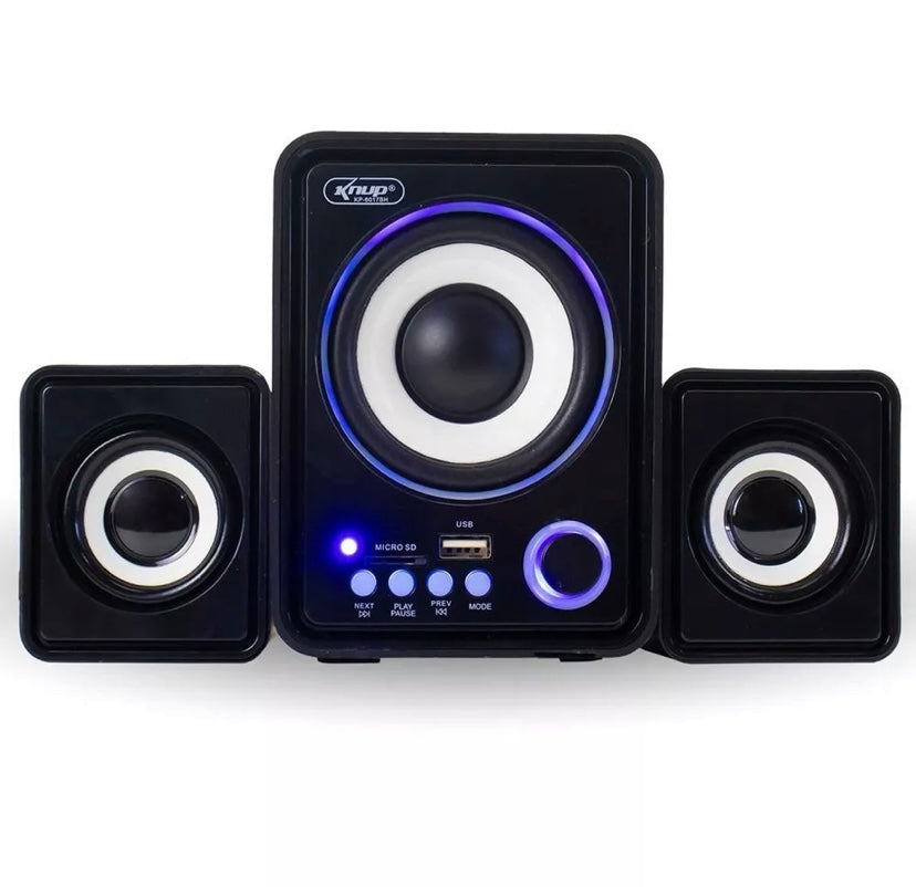 Caixa De Som Subwoofer 2.1 Para PC Via Bluetooth/Usb/Sd Marca Knup Modelo KP-6017BH