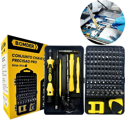 Kit Conjunto de Chave De Precisão Pro Ponteira Magnética 115 pcs Bomvink - BOM-3114
