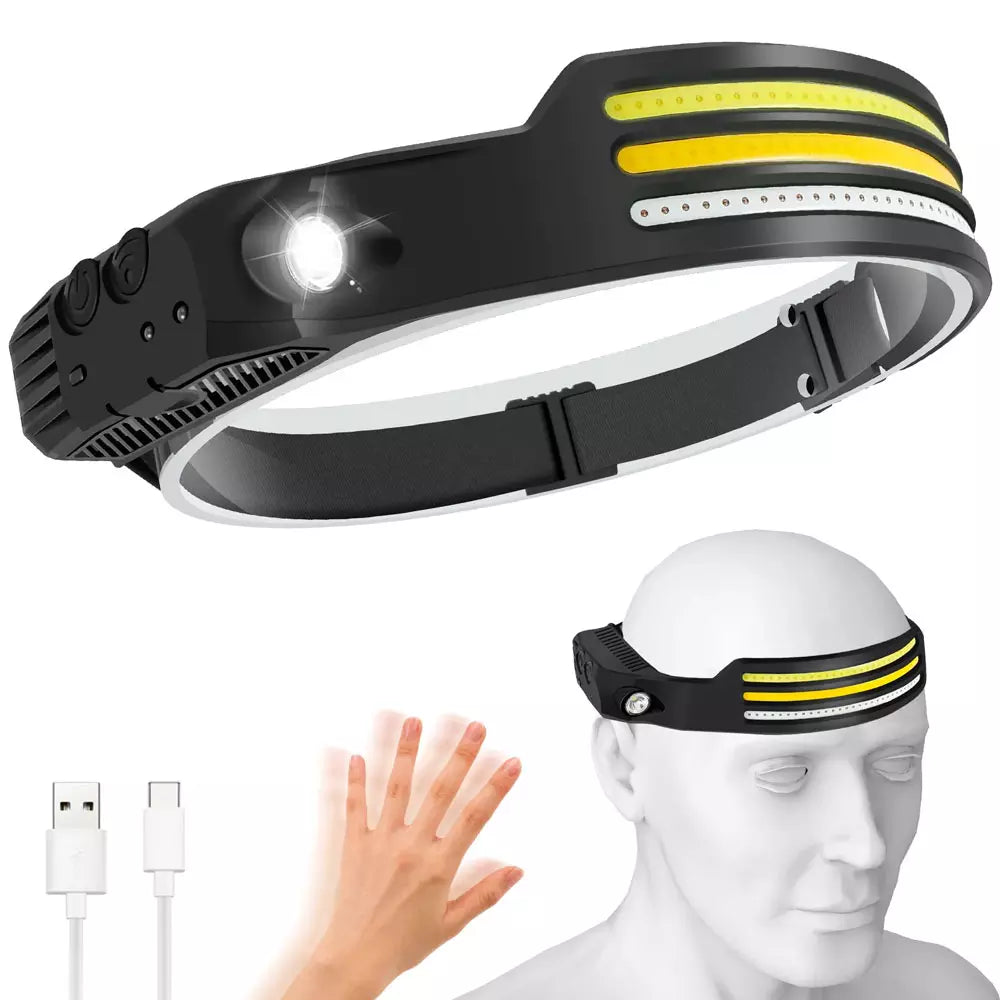 Lanterna de Cabeça Triplo LED C/ Sensor de movimento