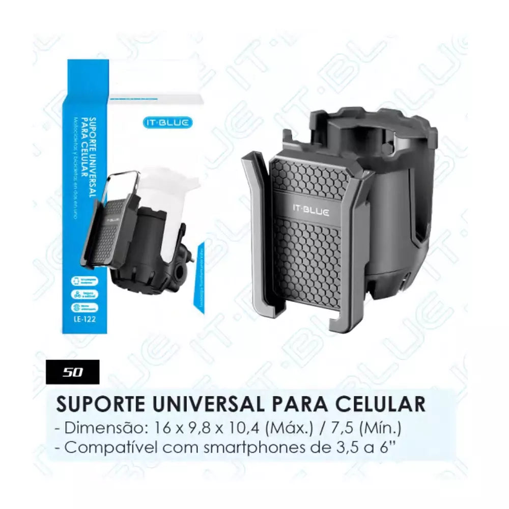 Suporte Celular e Garrafa para Bicicleta E Moto LE-122 It Blue