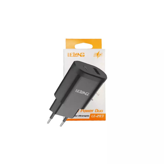 TOMADA USB TIPO C/USB LELONG 5.1A LE283
