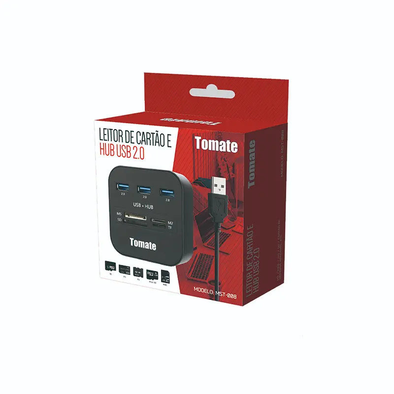 Leitor De Cartão Hub Usb2.0 Mst-008 C/7 Portas