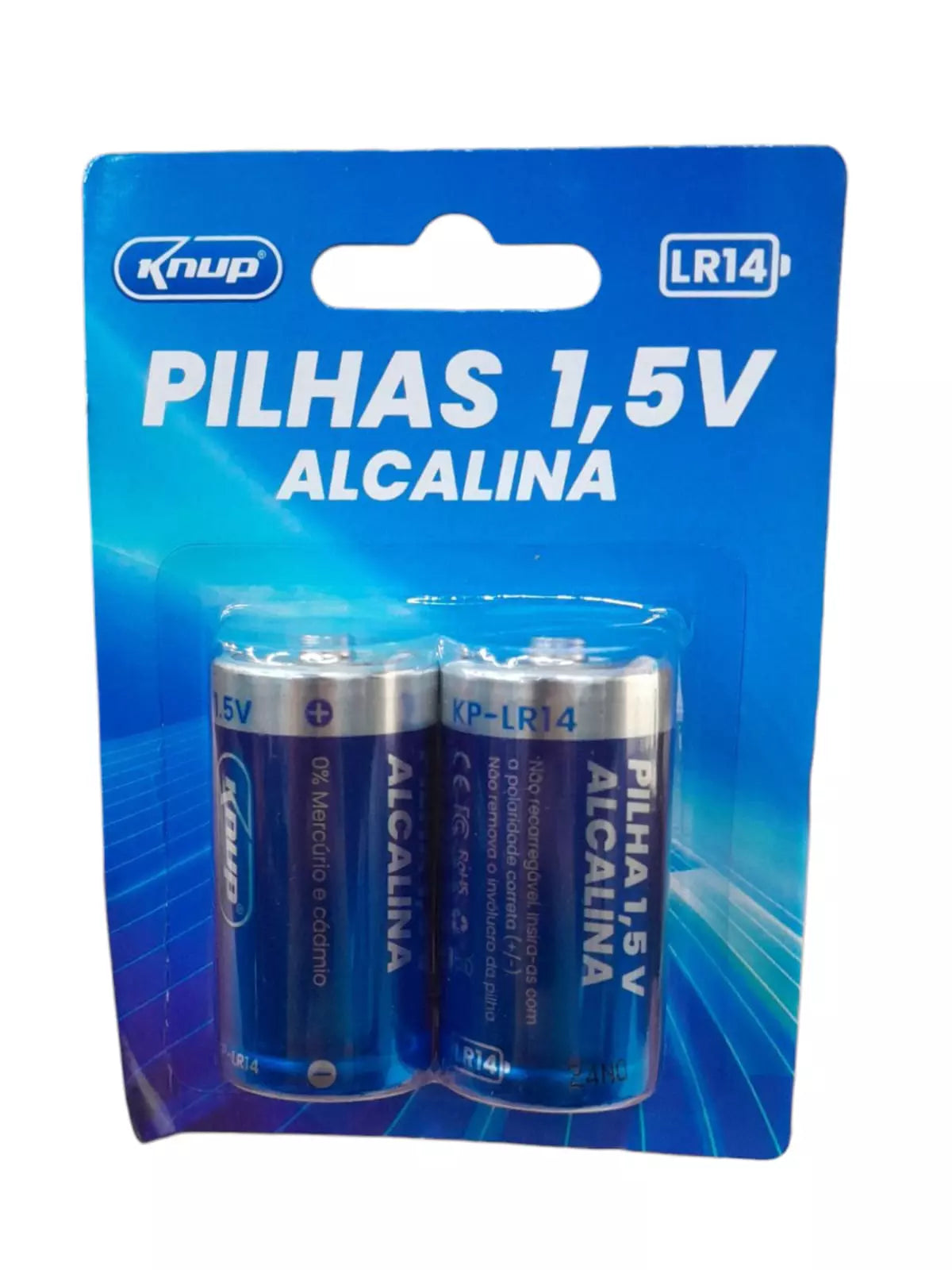 PILHA ALCALINA MEDIA 1.5V KNUP C/2 LR14