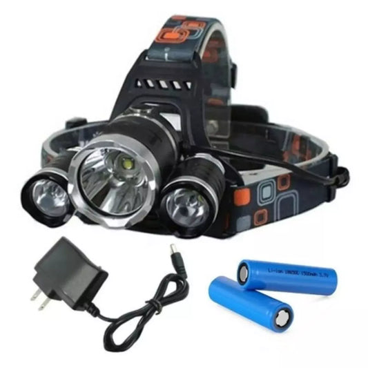 LANTERNA DE CABEÇA LELONG 3 FOCOS T6 LE8301