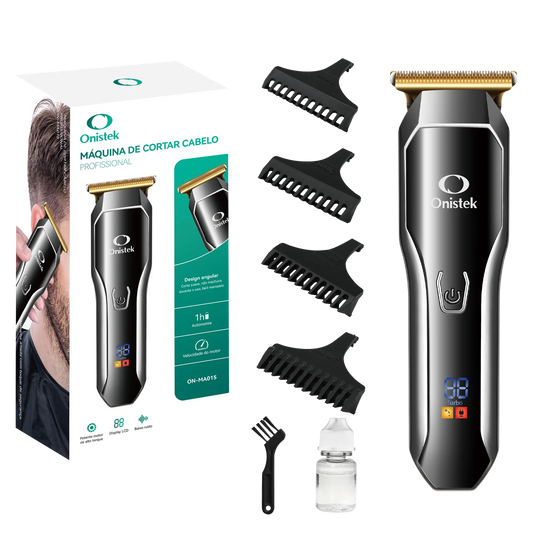 Máquina de Cortar Cabelo Onistek ON-MA015 – Profissional com Display Digital e Lâmina de Precisão