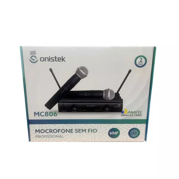 Microfone Onistek Profissional Sem Fio Mc806 Vhf