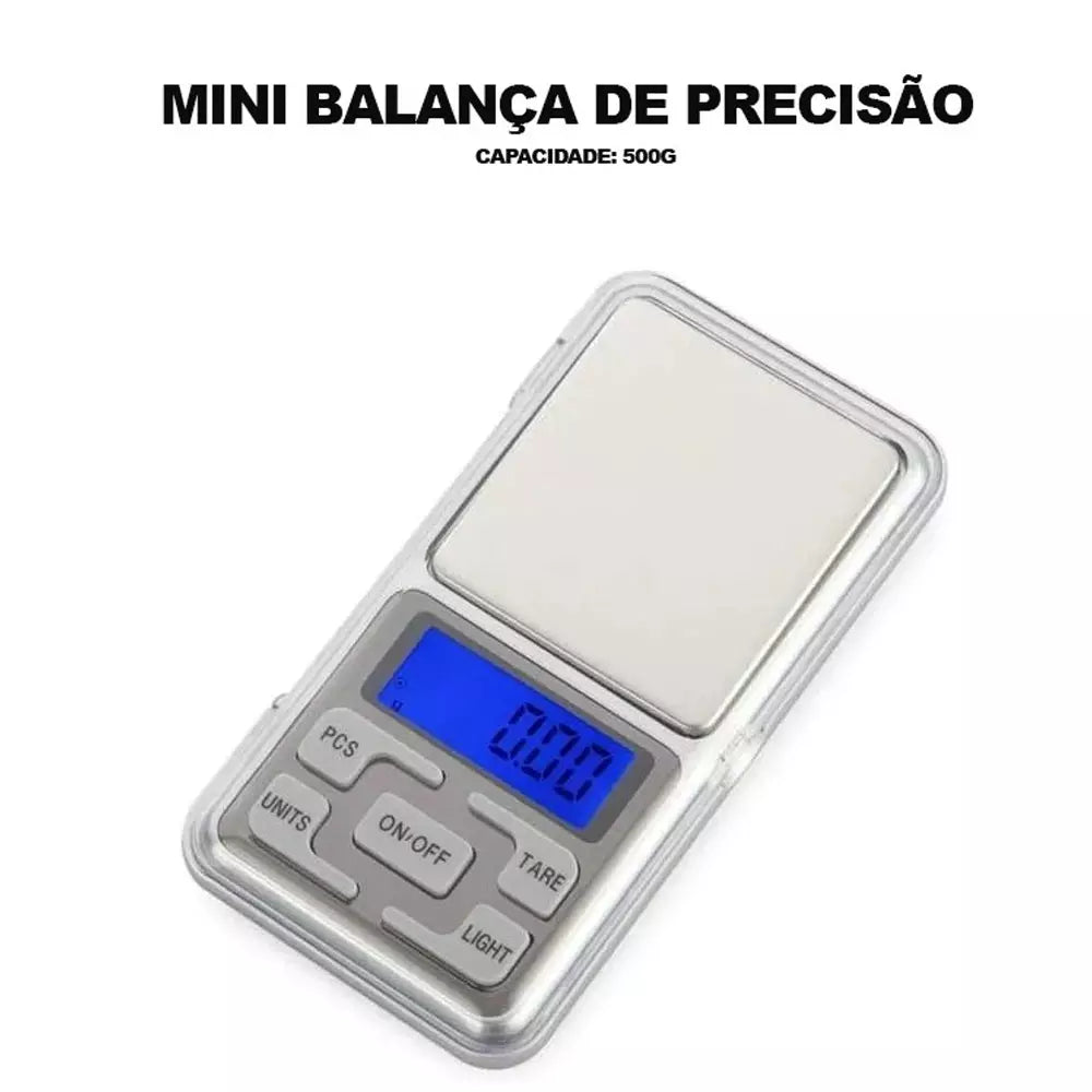 Mini Balança Digital Alta Precisão Escala 0.1 Gr Até 500 Gr
