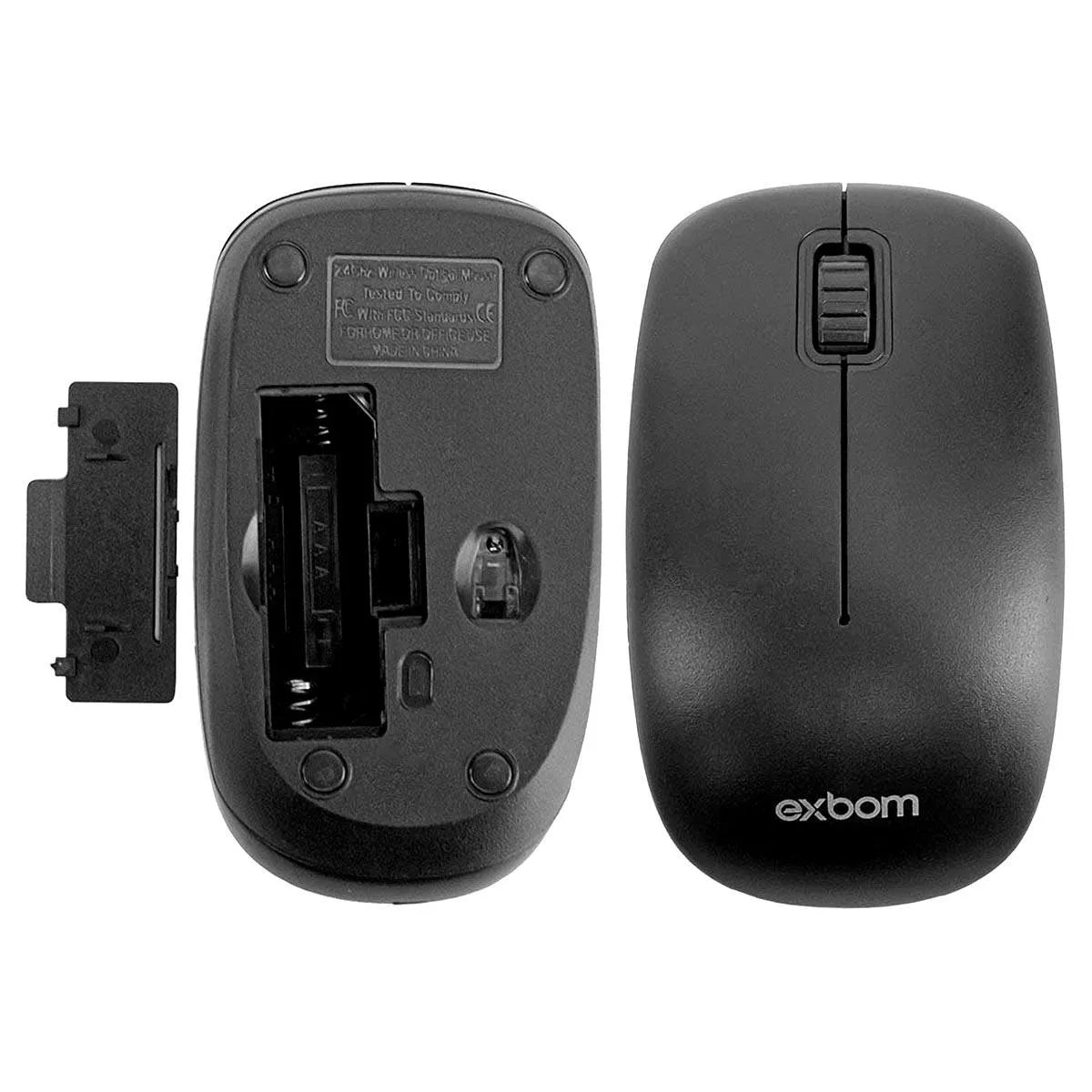 Mouse Sem Fio Exbom Ms-s22, Wireless, 2.4 Ghz