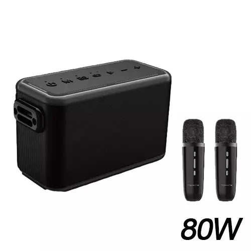 Caixa de Som Bluetooth C/ 2 Microfones Sem Fio RGB 80W Tomate MTS-8001
