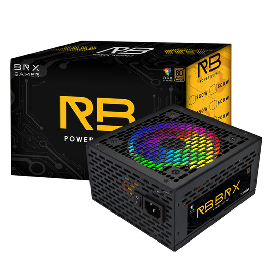 Fonte BRX Rainbow RGB, 850W, 80 Plus Bronze, PFC Ativo, Bivolt Automatica