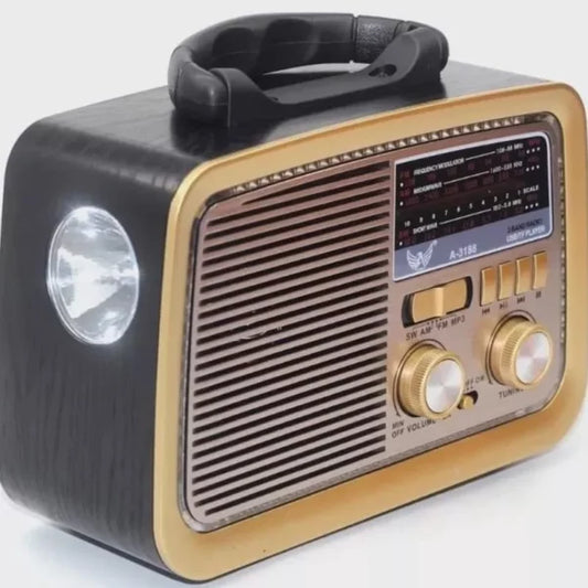 Rádio Am Fm Antigo Retrô Usb Bluetooth Recarregável 110/220 AD 3188